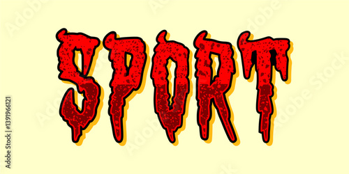 typography SPORT word art illustration, editable text effect, eps file format