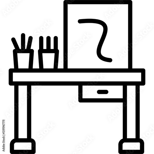 Work Table Icon Vector Element