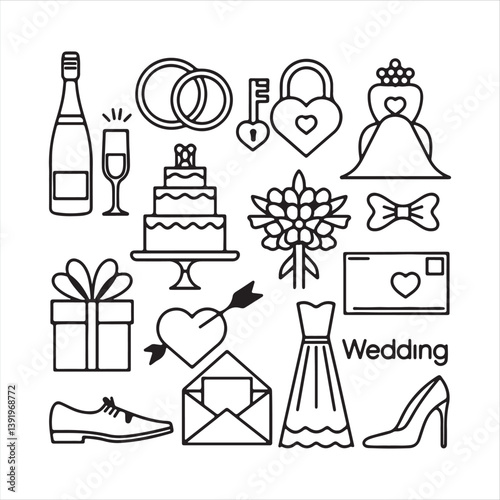 restaurant icons set