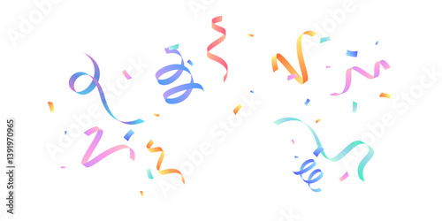 Colorful confetti background vector illustration for festival decoration.