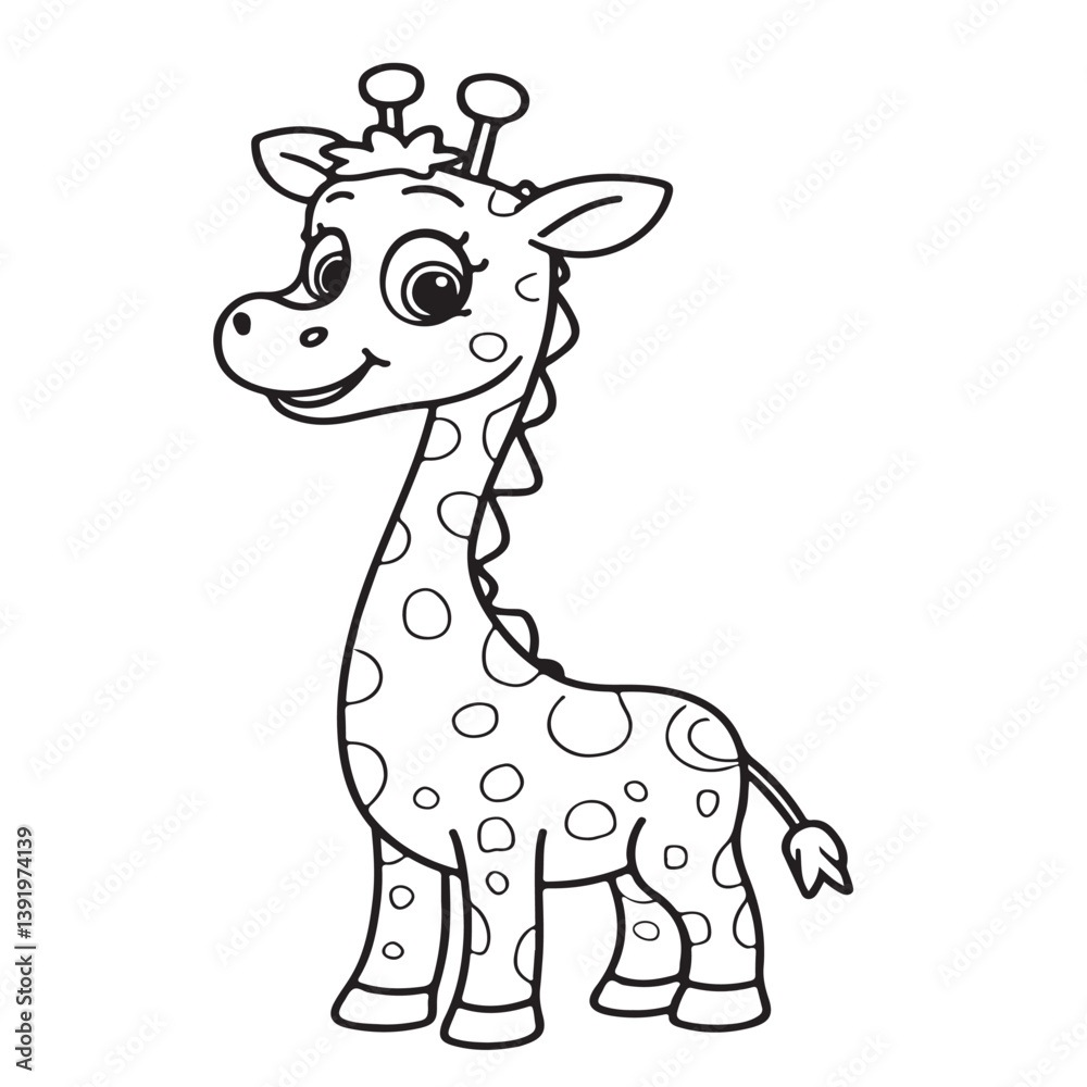 Naklejka premium coloring page giraffe