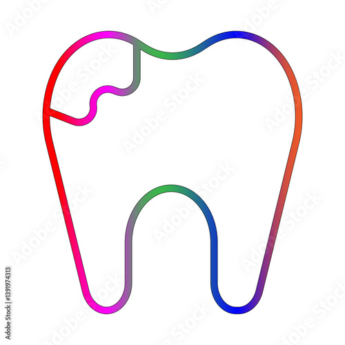 Cavity line gradient icon