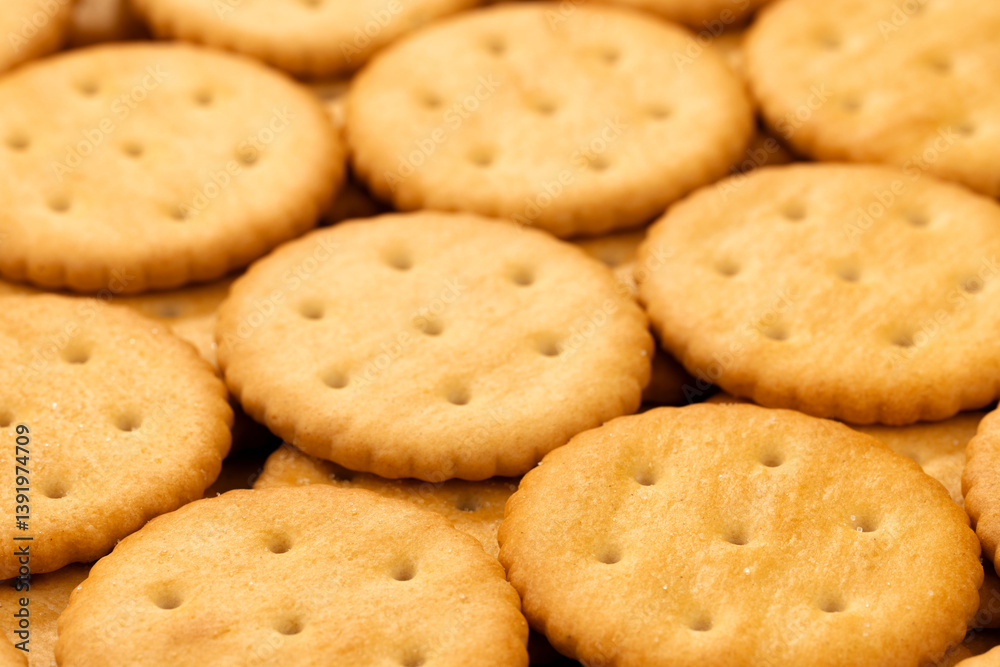 Macro shot of round salty cracker cookies. Snacks. Beer snack. Macro shot of round salty cracker cookies. Snacks. Beer snack.
