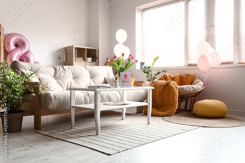 Interior of light living ro...