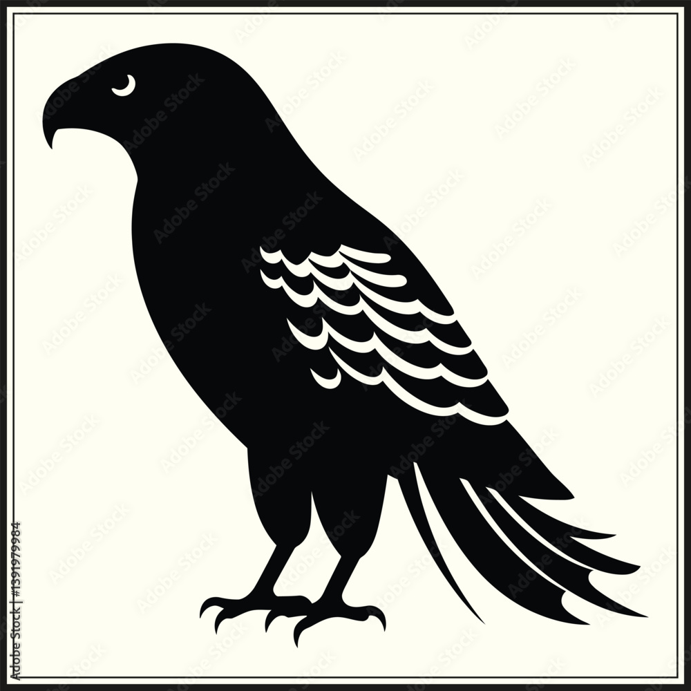 Fototapeta premium Falcon Silhouette, Majestic Predator