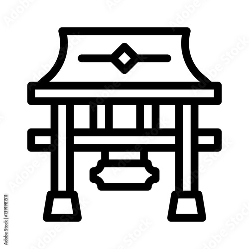 Torii gate line icon