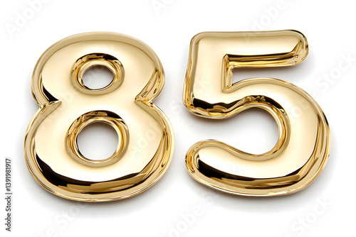 Golden Number Balloons Eighty-Five Celebrate