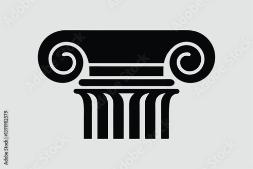 Ancient pillar Silhouette Vector.