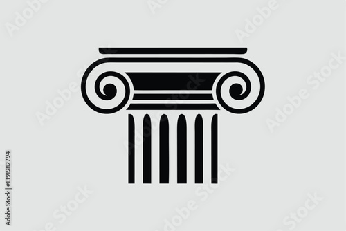 Ancient pillar Silhouette Vector.