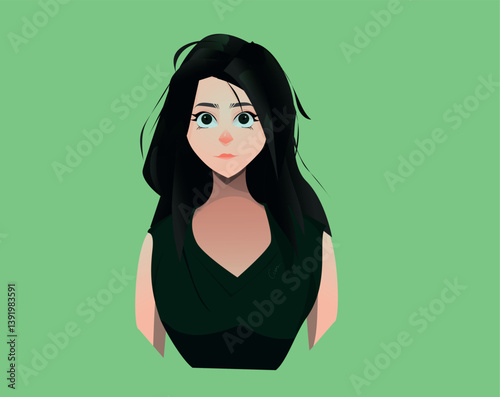 young girl beauty illustration vector