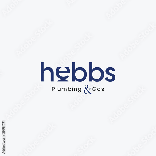 Hebbs Logo Design – Professional Lettering Logo for Plumbing, Maintenance, or Home Repair Services