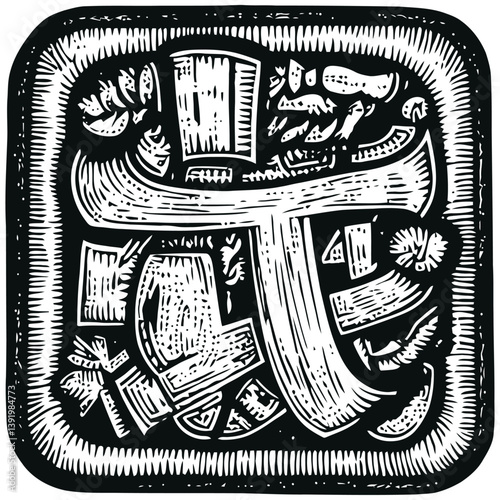 Intricate Hand-Drawn Vector Artwork with Unique Textured Designs