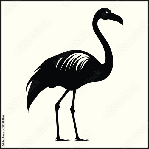 Flamingo Silhouette, Waterfowl Beauty
