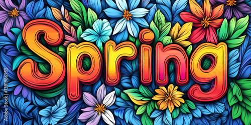 spring logo graffiti style