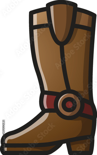 rider boots simple icon with modern style