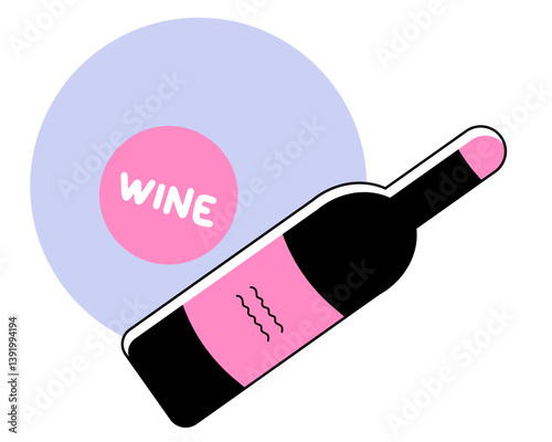 Wine Bottle. Wine Lover. Wine festival. Vector.