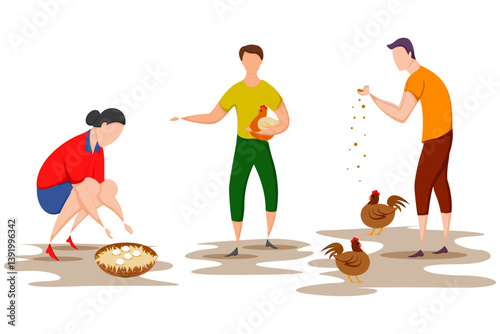 worker doing Agriculture and Farming for Agribusiness in Rural landscape