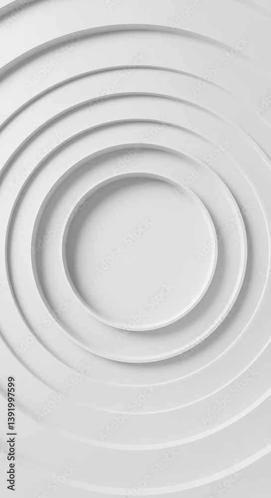 Obraz premium Serene White Circles: Abstract Minimalist Design for Backgrounds, Textures, & Modern Aesthetics - Geometric Pattern, Clean Elegance