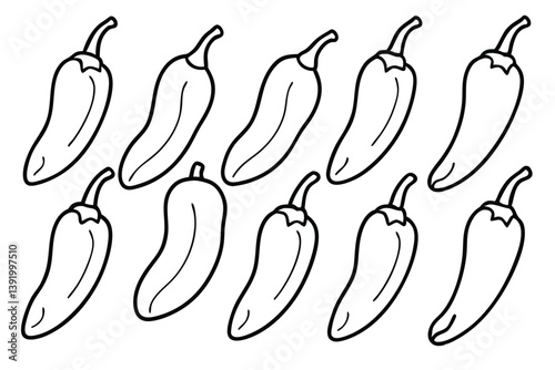  jalapeno line art trendy pepper symbol for modern design projects