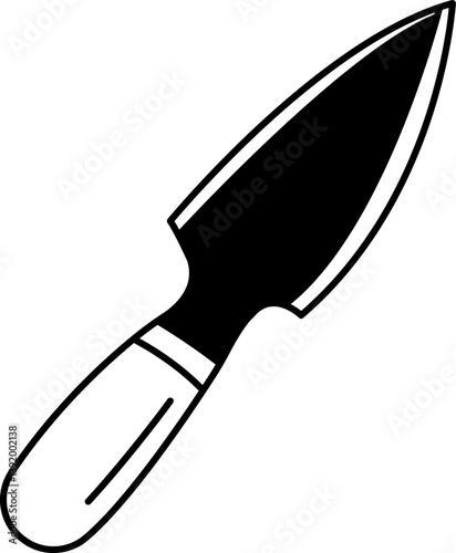 black and white flat icon vector of Trowel