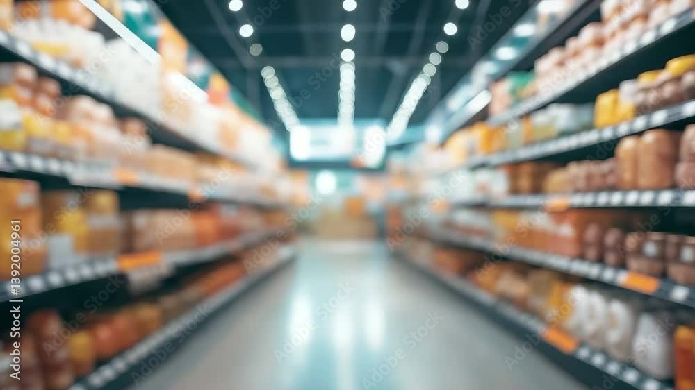 Ripe veggies on store racks with a blurred food sales background Ripe veggies on store racks with a blurred food sales background