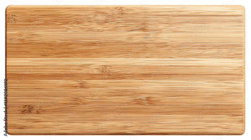Fototapeta premium isolated transparent Background. smooth bamboo cutting board with natural grain pattern, perfect for kitchen use