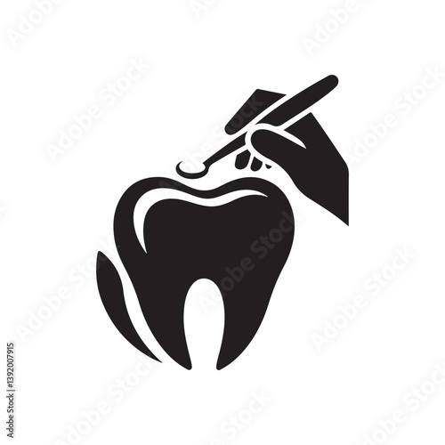 dental care vector silhouette clip art illustration