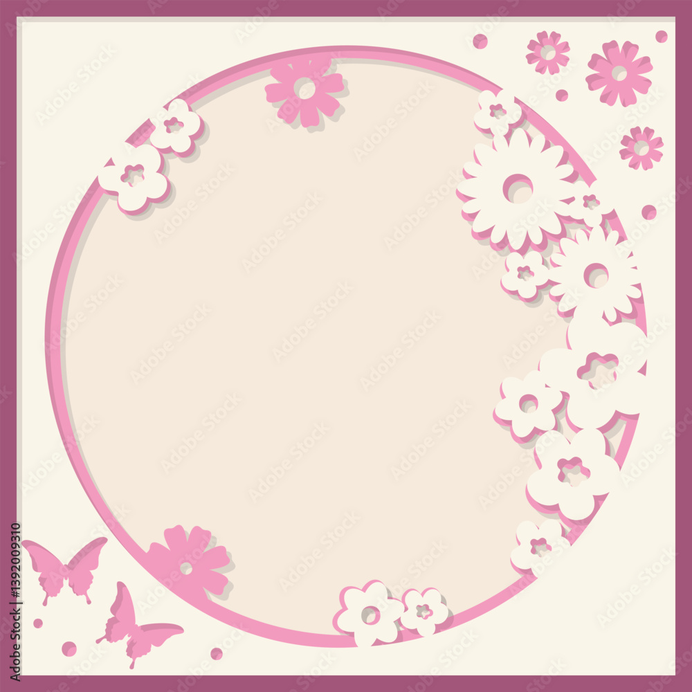 Summer frame Layered paper cut style, Shadow Box Summer frame Layered paper cut style, Shadow Box