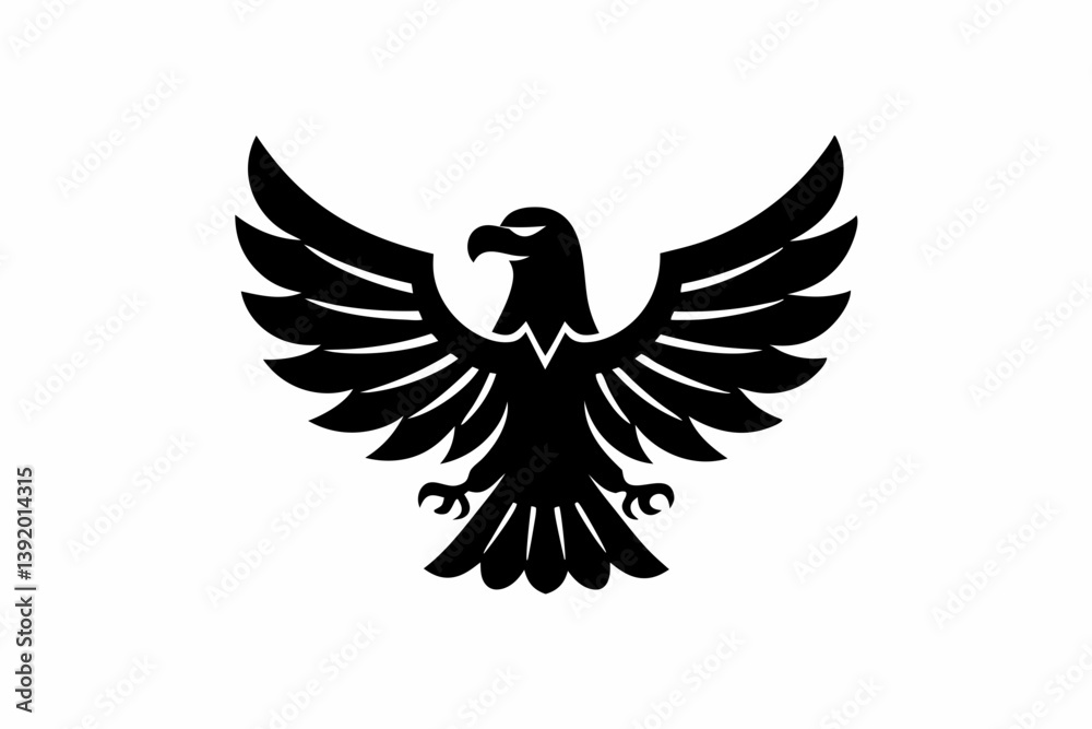 Obraz premium Bald Eagle icon and logo silhouette vector illustration