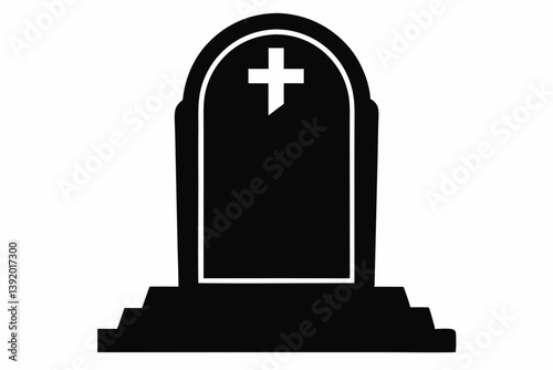 Halloween  tombstone design silhouette vector illustration