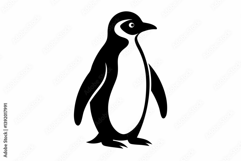 Naklejka premium a penguin standing design silhouette vector illustration