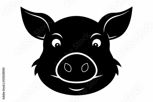 pig snout design silhouette vector illustration