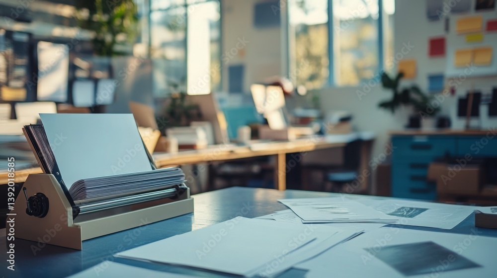 custom made wallpaper toronto digitalModern Office Workspace with Stationery and Natural Light