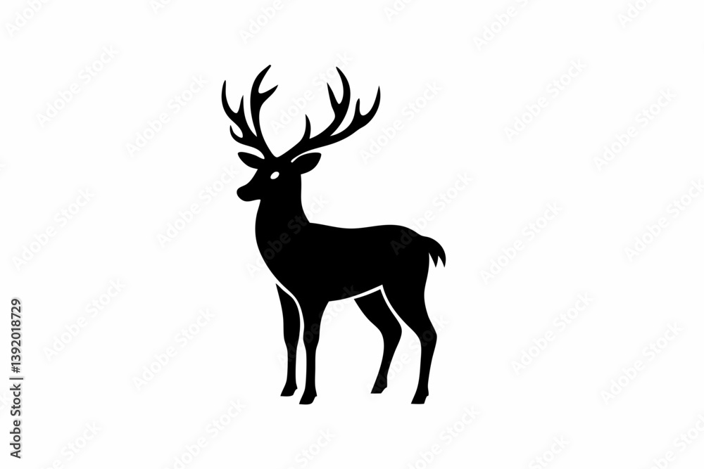 Obraz premium deer with antlers design silhouette vector illustration