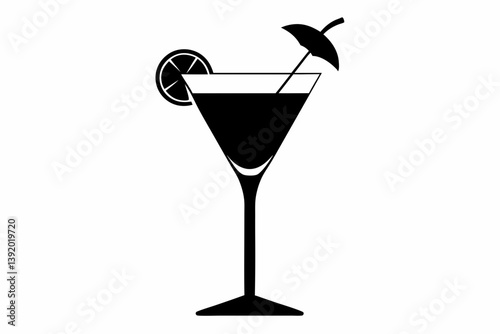cocktail glass design silhouette vector illustration