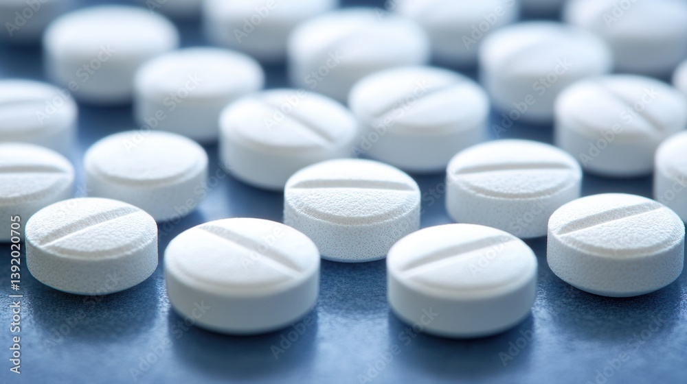 Close-up of many white pills (5) Close-up of many white pills (5)