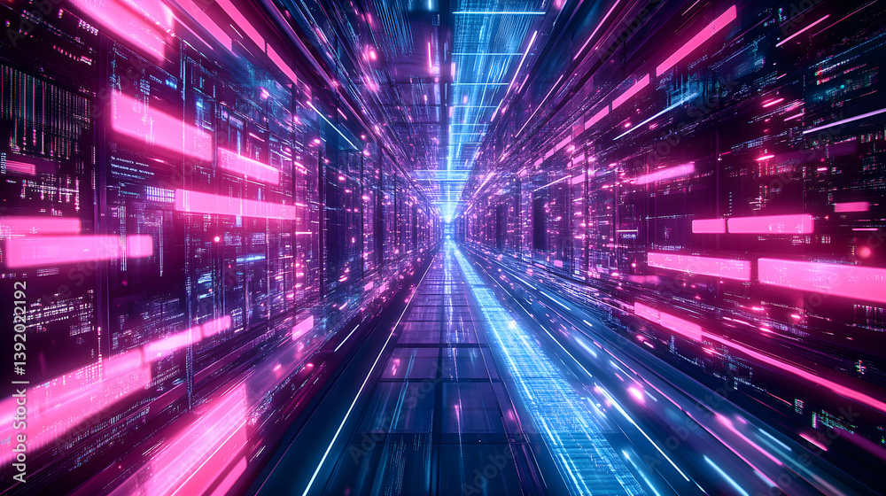 Ethereal Fusion: The Vibrant Flow of a Cyan and Magenta Data Stream in Digital Harmony Ethereal Fusion: The Vibrant Flow of a Cyan and Magenta Data Stream in Digital Harmony