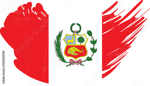 Peru Map And Flag Design Vector