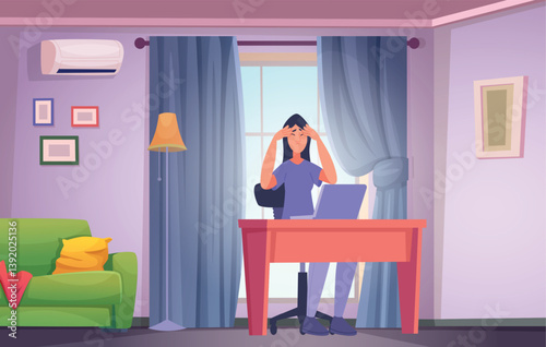 Confused characters. Business concept illustration with people in thinking poses thoughtful expression exact vector background