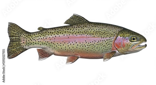Freshwater fish rainbow trout detailed