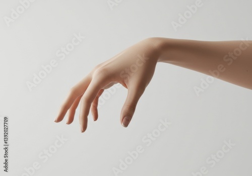 Human hand reaching downward graceful