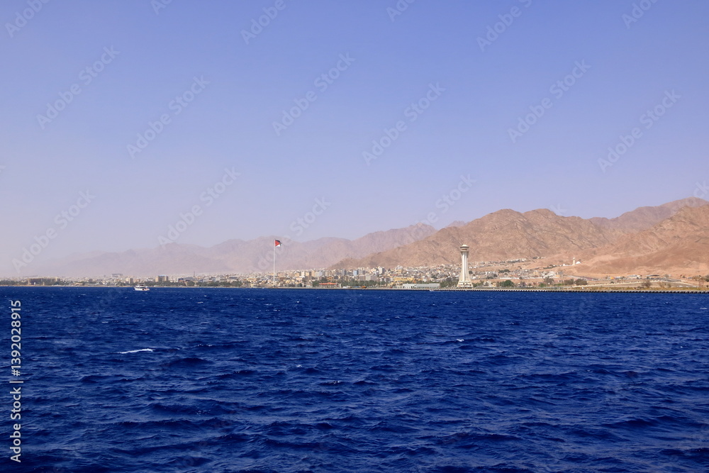 View of Aqaba, Jordan, seen from the sea View of Aqaba, Jordan, seen from the sea