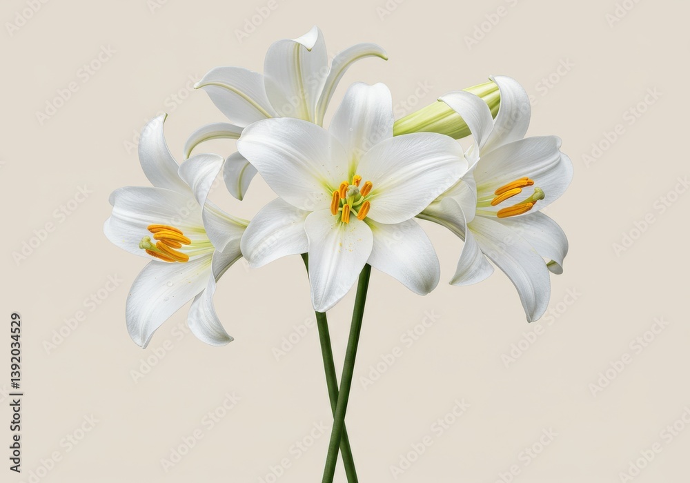 Fototapeta premium White lily flowers delicate petals
