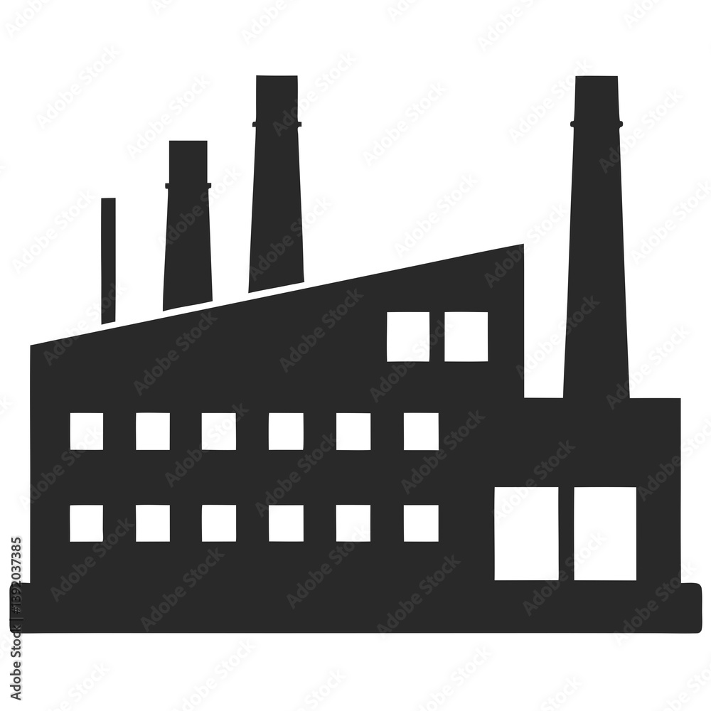 Factory silhouette vector illustration Factory silhouette vector illustration
