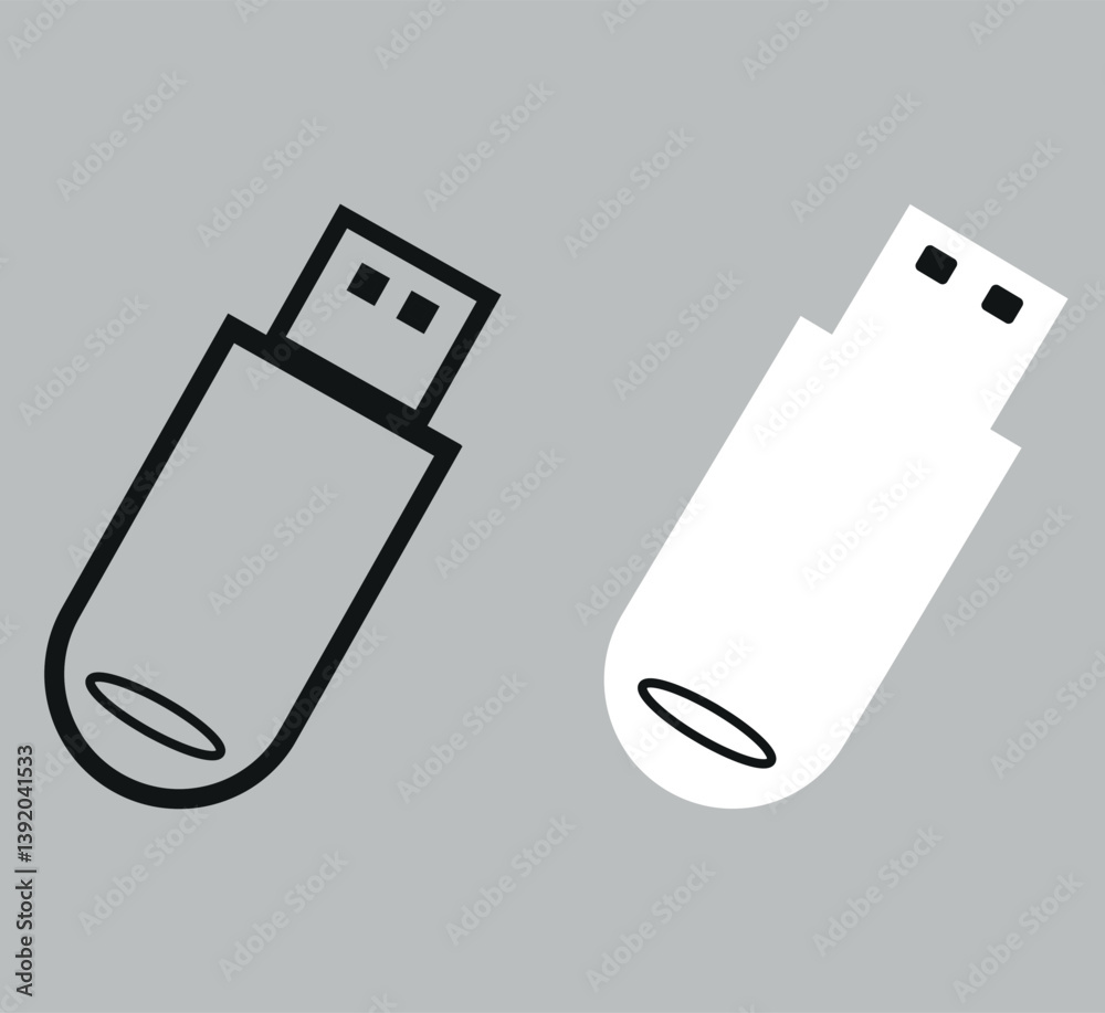 USB pendrive icon vector illustration. flash disk vector icon USB pendrive icon vector illustration. flash disk vector icon