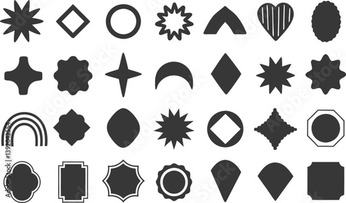 Abstract geometric shapes Set. Unique Abstract Geometric Shapes Collection