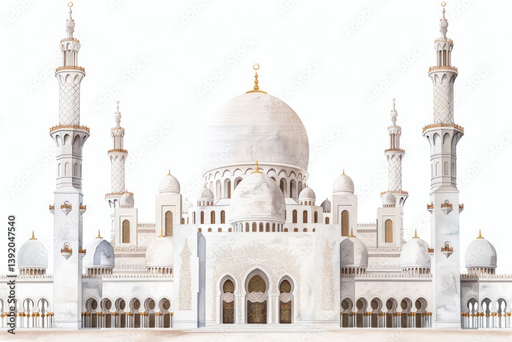Fototapeta premium Elegant mosque architectural illustration