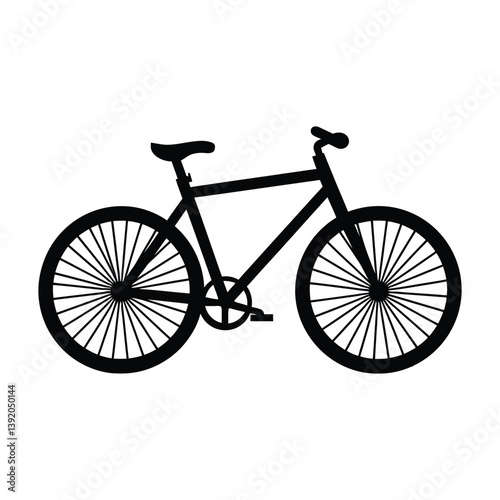 Two wheeled bicycle simple black color silhouette