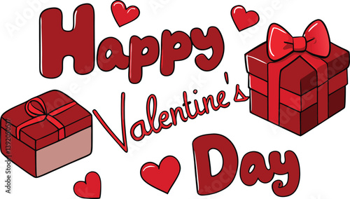 A Box Of Chocolates Happy Valentine's Day in soft red tones