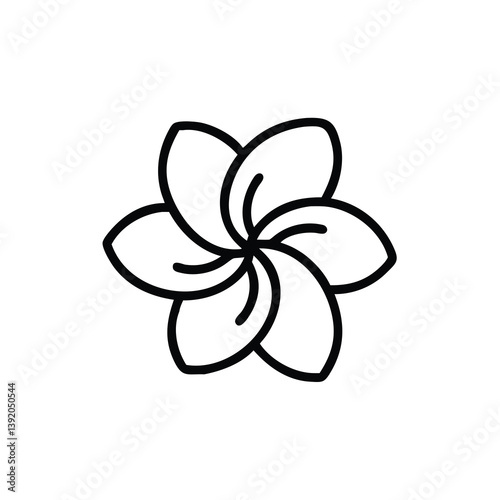 Frangipani Flower Outline Minimalist Illustration Vector Floral Design Element Simple Icon